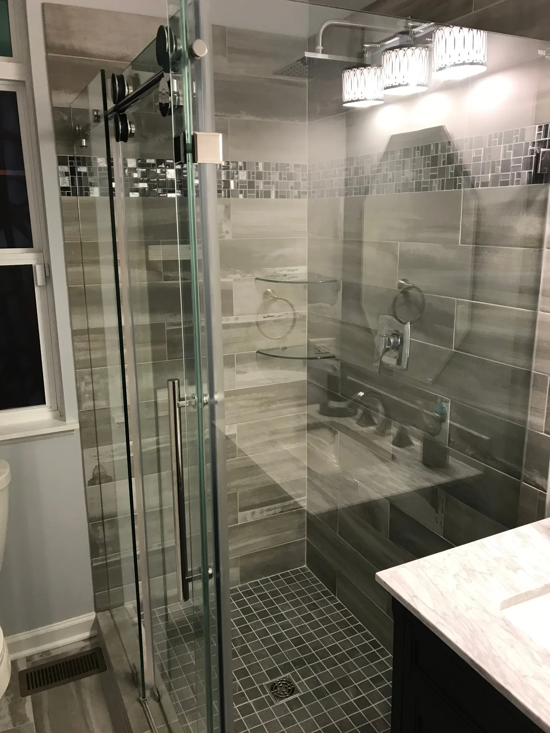 Glen Ellyn Powder Room Shower