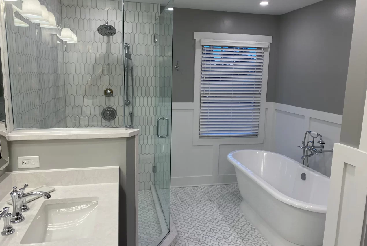 Luxury bathroom remodel with subway tile and modern fixtures